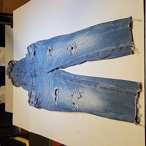 Mossimo Denim Distressed Overalls Size S/P